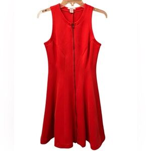 BAR 111 Women’s Red Sleeveless Circle Dress Full Zipper Front Size Small